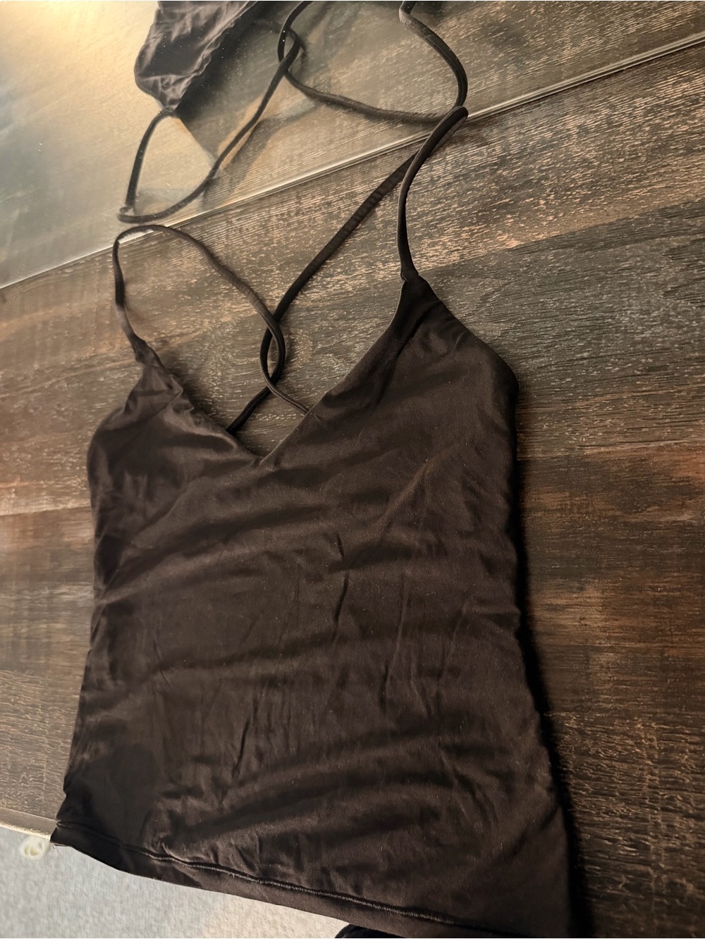 aerie Smoothez Black Strappy Camisole